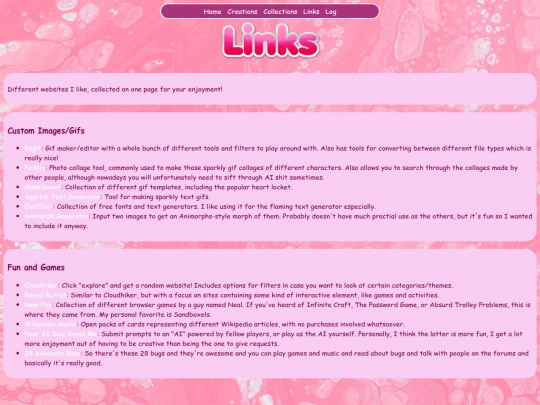 links screenshot