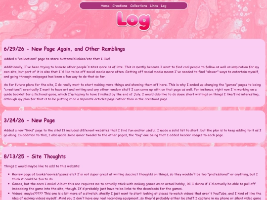 log screenshot