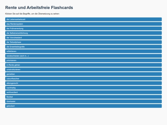 Rente-und-Arbeitsfreie-Flashcards screenshot