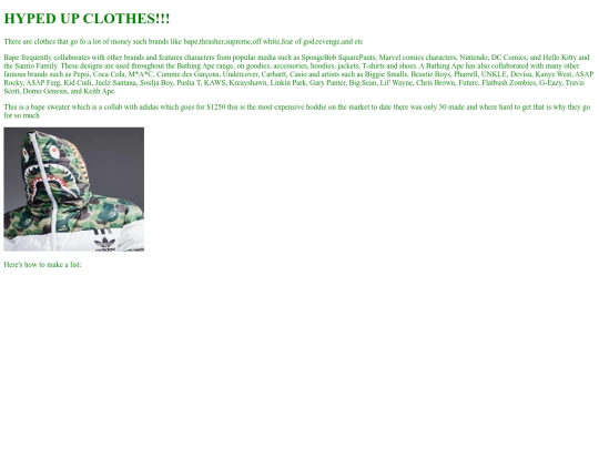 clothes screenshot