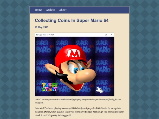 posts/2025-05-29-Collecting-Coins-In-Super-Mario-64 screenshot