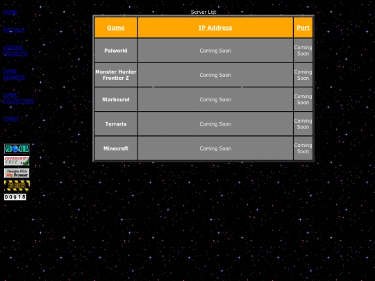 servers screenshot