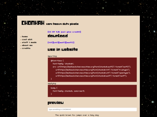 font/CHONKAH screenshot