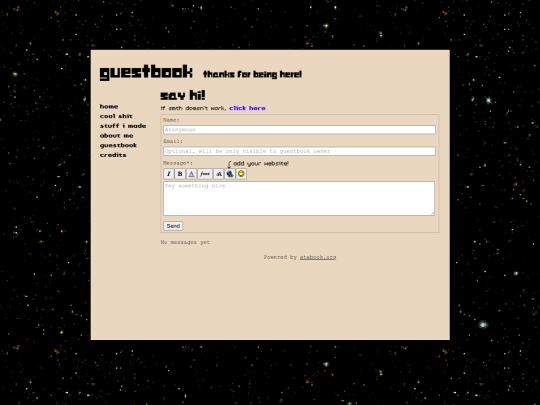 guestbook screenshot