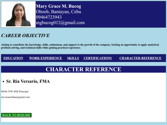 Character Reference screenshot