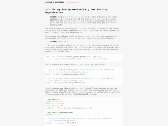 posts/0004-poetry-for-dependency-locking-only screenshot