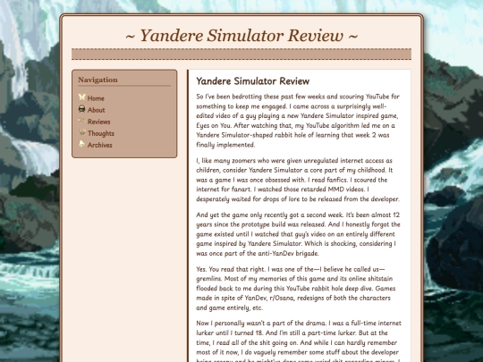 reviews/yansim screenshot