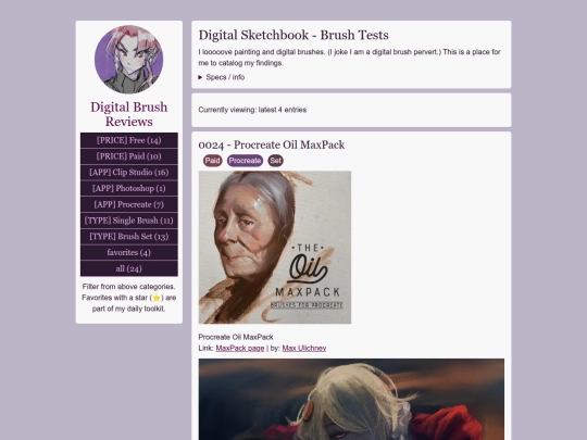 art/brushreviews screenshot