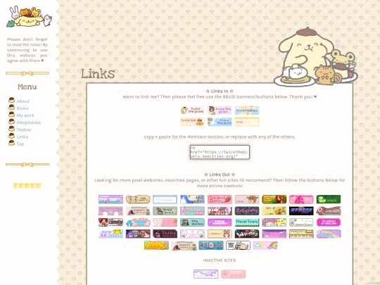 links screenshot