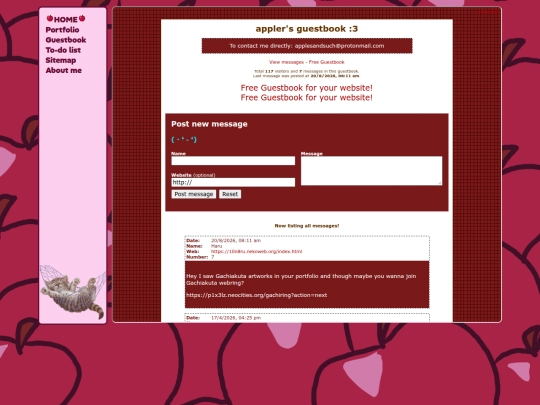 guestbook screenshot
