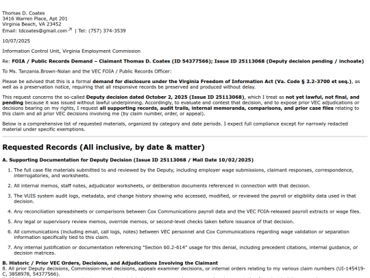 NOW.html/AAAGO/VECNewFilingCounter/VECFOIAREQUEST10072025LETTER screenshot