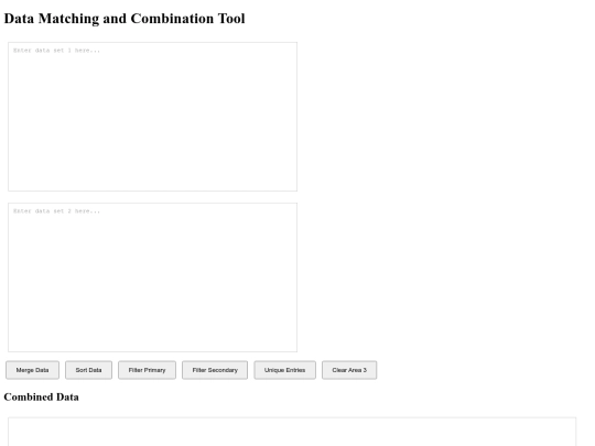 NOW.html/Data Combination and Analysis Tool screenshot