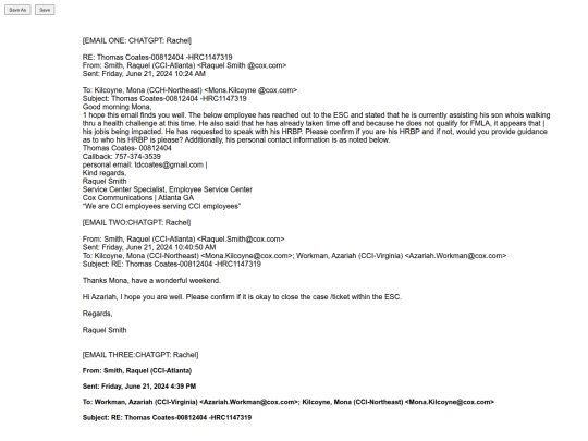 NOW.html/EVID/lettersregardingcoxassertionsndpositionvsreality screenshot
