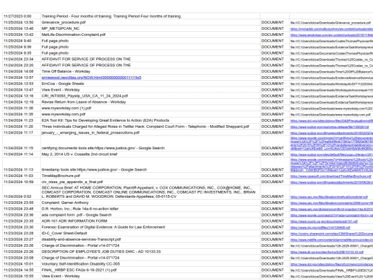 NOW.html/MET/EVIDENCEDOCUMENTLIST screenshot