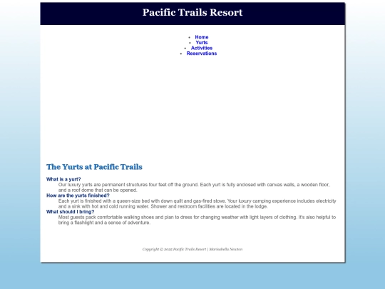 webd152/chapter6/ch6pacific/yurts screenshot