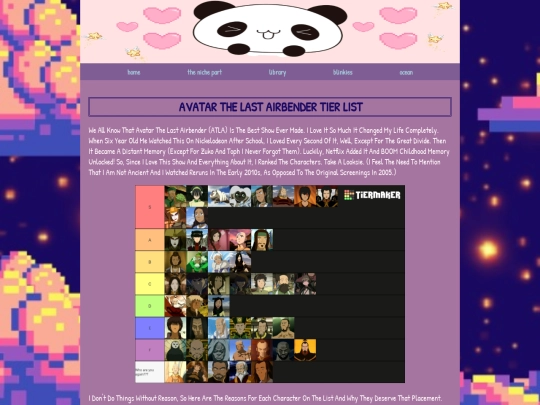 Avatartierlist screenshot