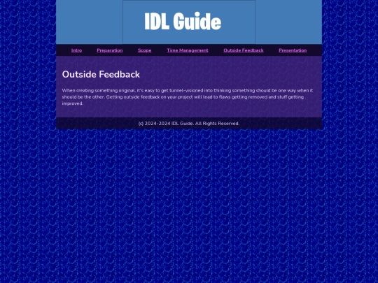 outsidefeedback screenshot