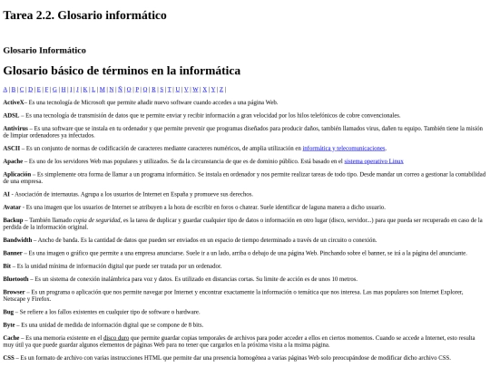glosario screenshot