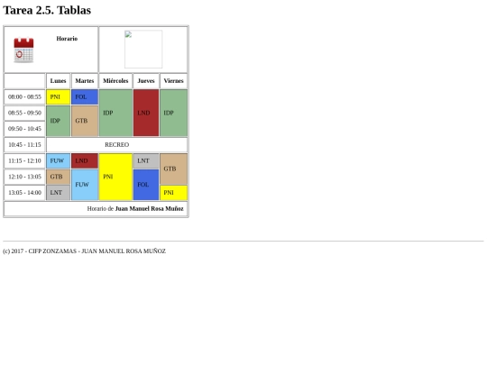 horario screenshot