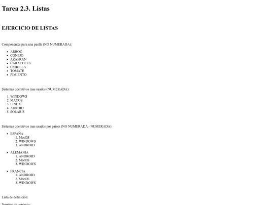 listas screenshot