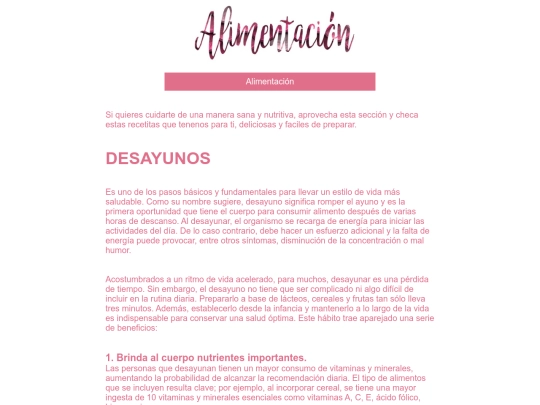 alimentacion screenshot