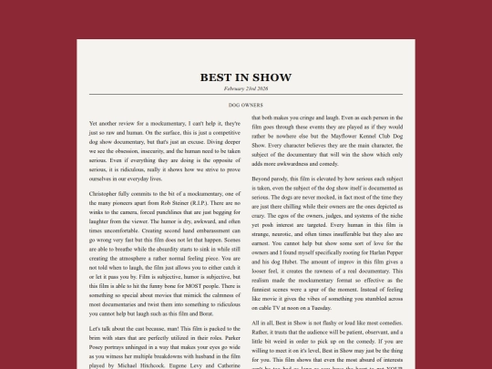 reviews/bestinshow screenshot