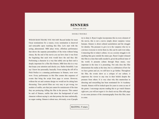 reviews/sinners screenshot