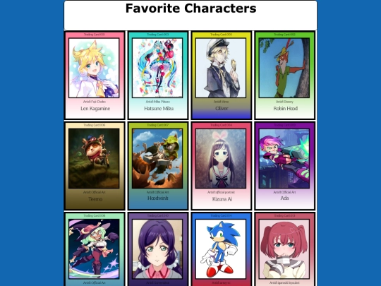 favcharacters screenshot