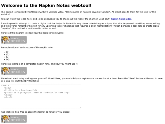 napkin-notes screenshot