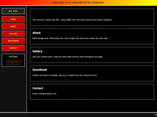 retro-site screenshot