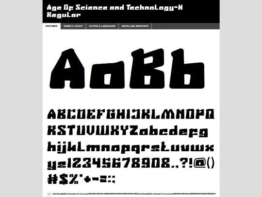 stuff/fonts/webfontkit-20250831-112515/age_of_science_and_technology-hollow-demo screenshot