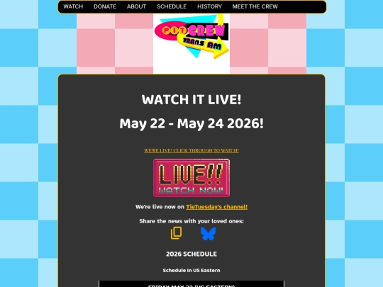 secretwebpagefortransam/schedule screenshot
