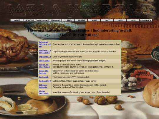 links screenshot