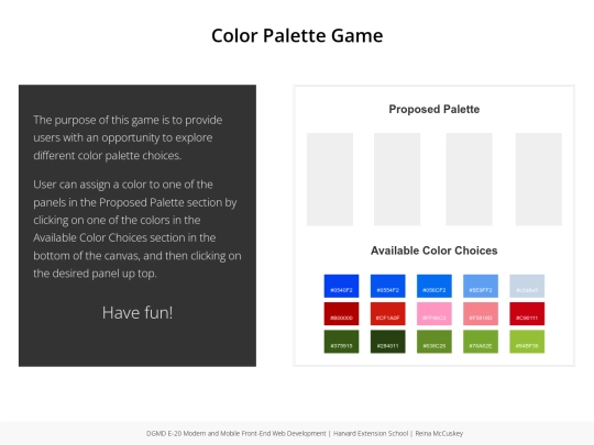 Assignment13/color-palette-game screenshot