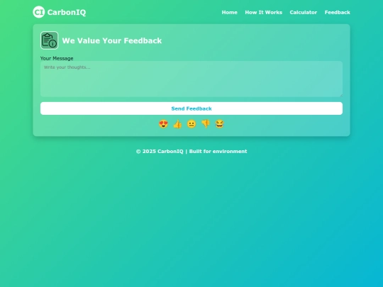 CarbonTech/feedback screenshot