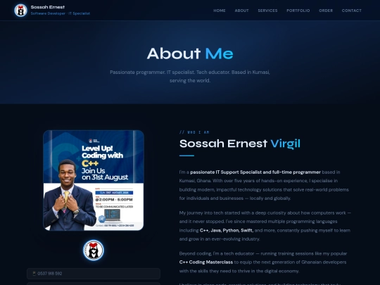 personal/about screenshot