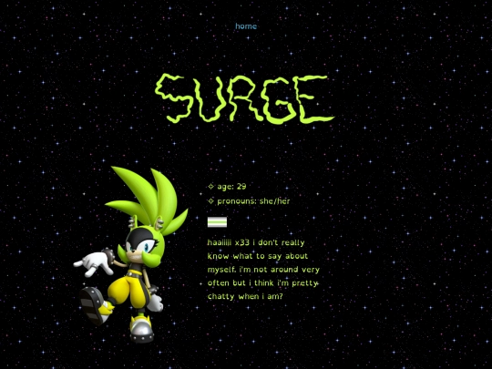 surges page screenshot