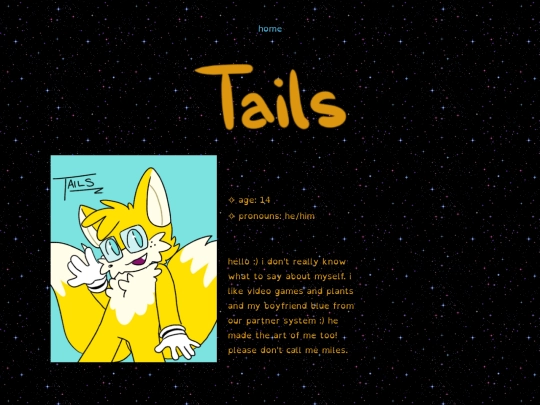 tails page screenshot