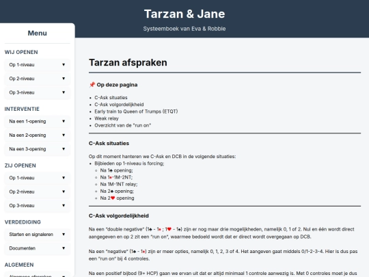 Systeemboek Nieuw/Algemene Afspraken/Tarzan screenshot