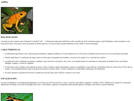 actividades/infoanimales/info-ranas screenshot