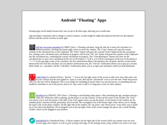 androidsmartphones/FloatingApps screenshot