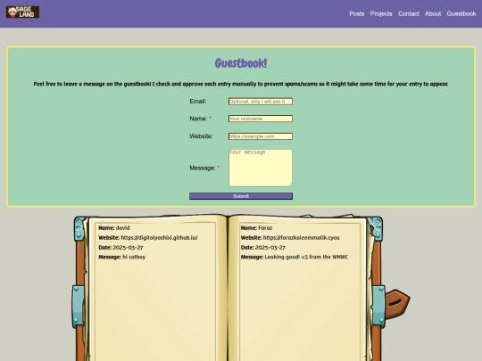 Guestbook screenshot