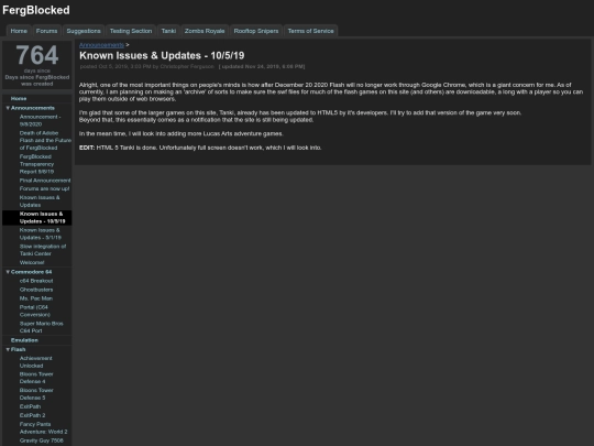 announcements/knownissuesupdates-10519 screenshot