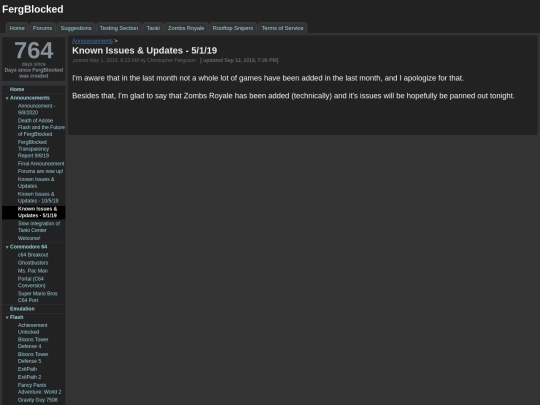 announcements/knownissuesupdates-4119 screenshot