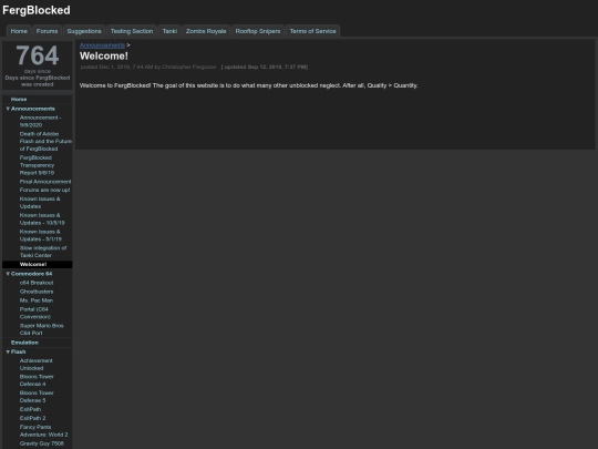 announcements/welcome screenshot