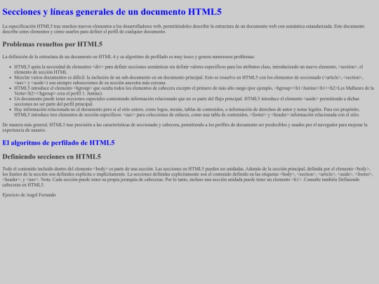 Secciones screenshot