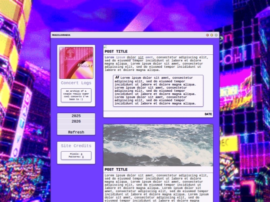 journal pages/concertlog screenshot