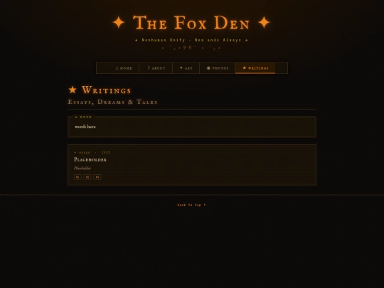 Test/writings screenshot