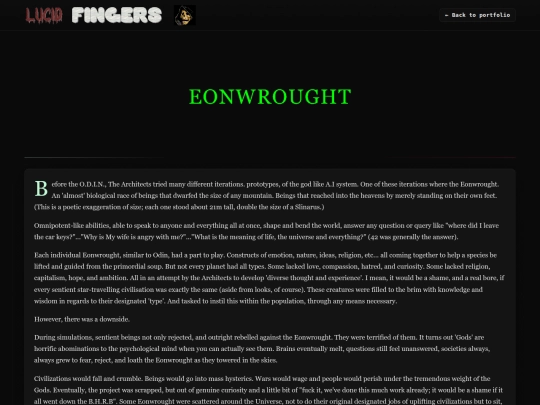 writing/eonwrought screenshot