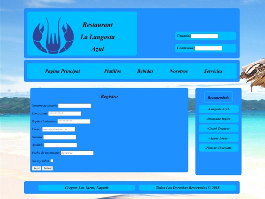 ProgIV/Proyecto/Registrarse screenshot